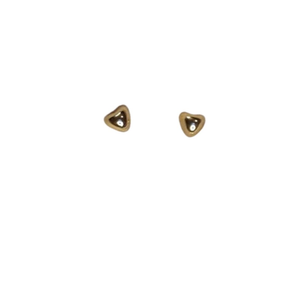 Small Gold-Tone Heart Blob Stud Earrings New without Tags NWOT